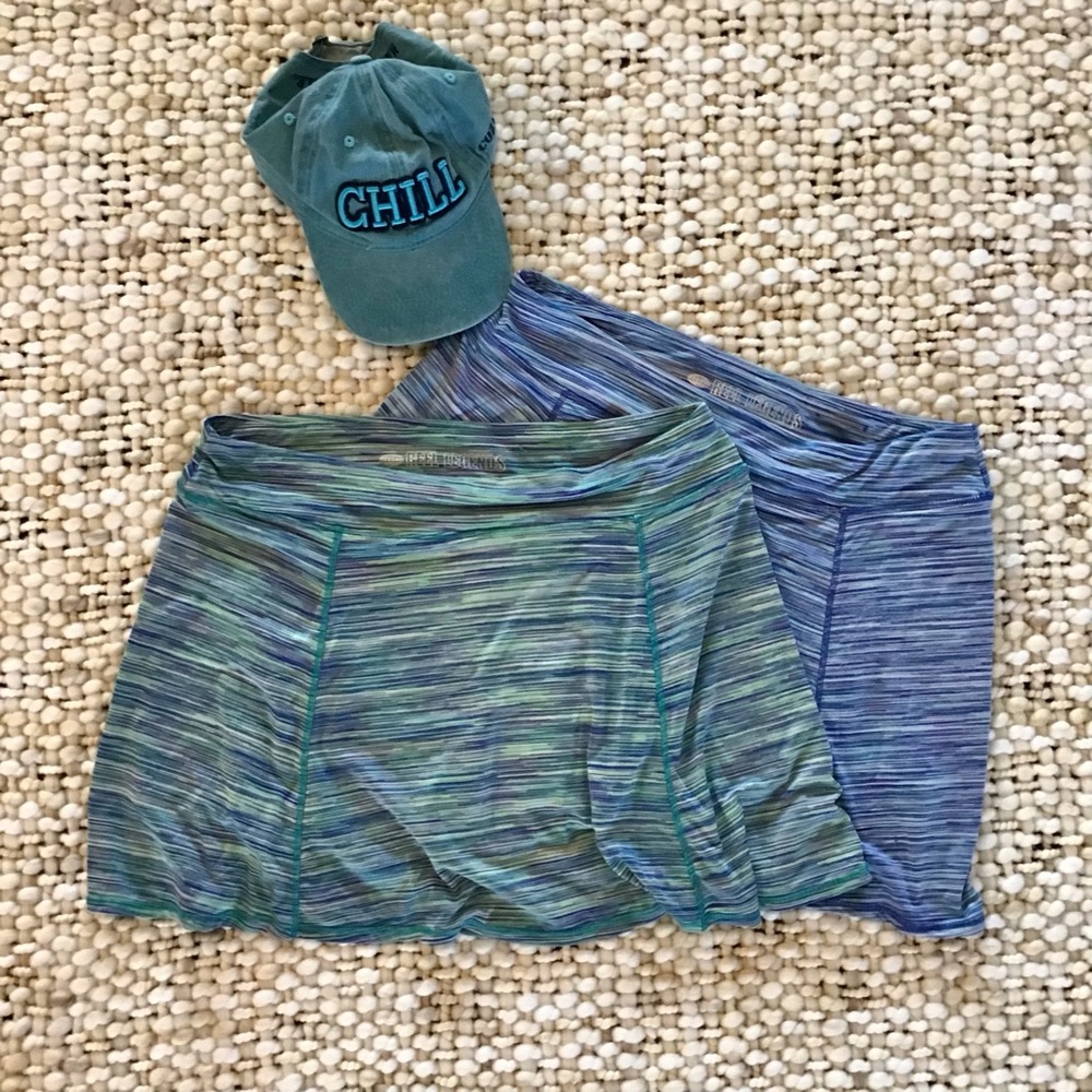 Reel Legends Bundle of 2 Skorts Blue/Green Size L, EUC